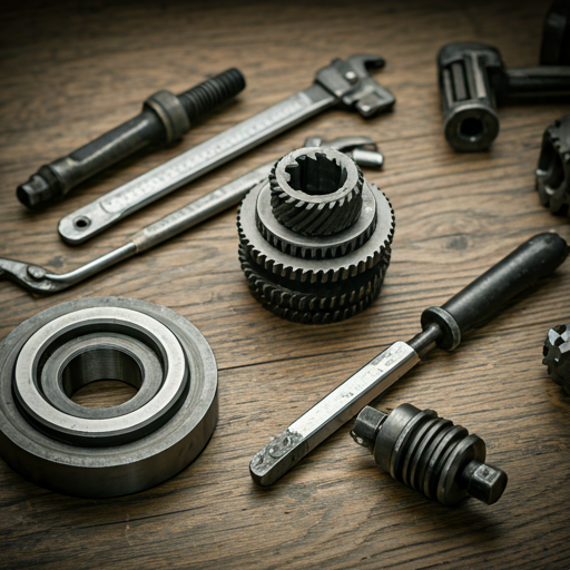 Mechanical tools on a workbench